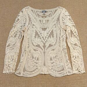 Boho‎ Cream Lace Top